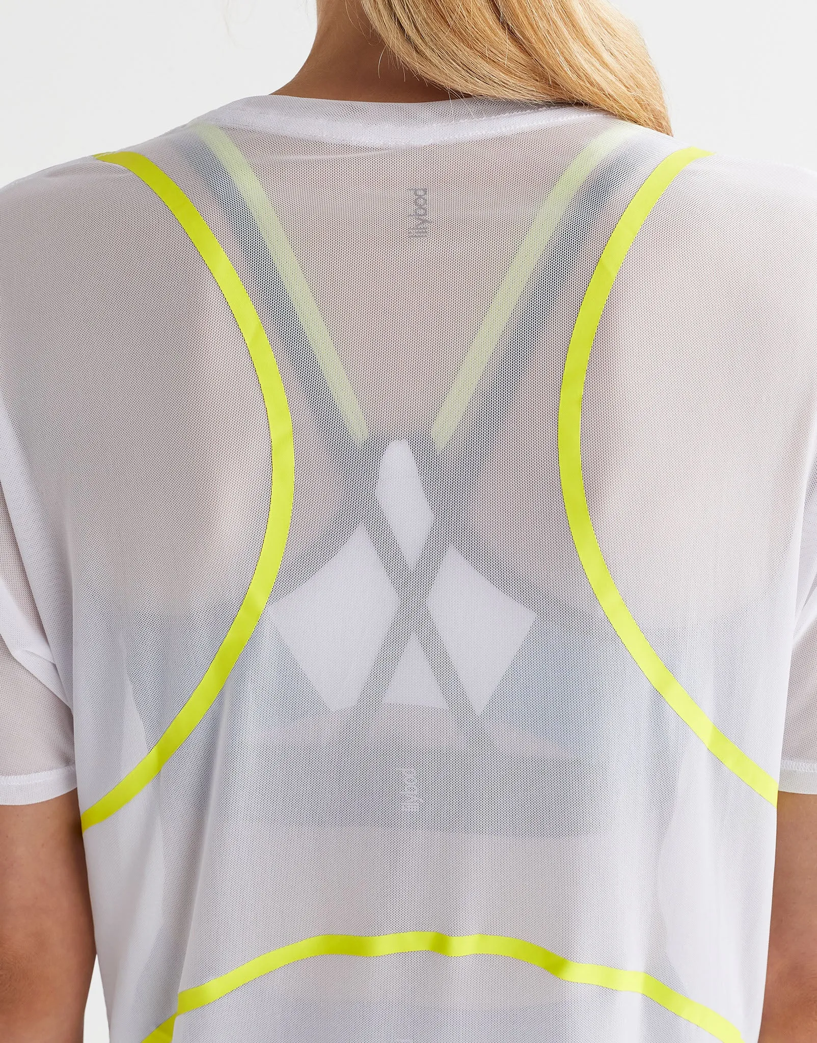 Heidi Sports Tee - White, Lime