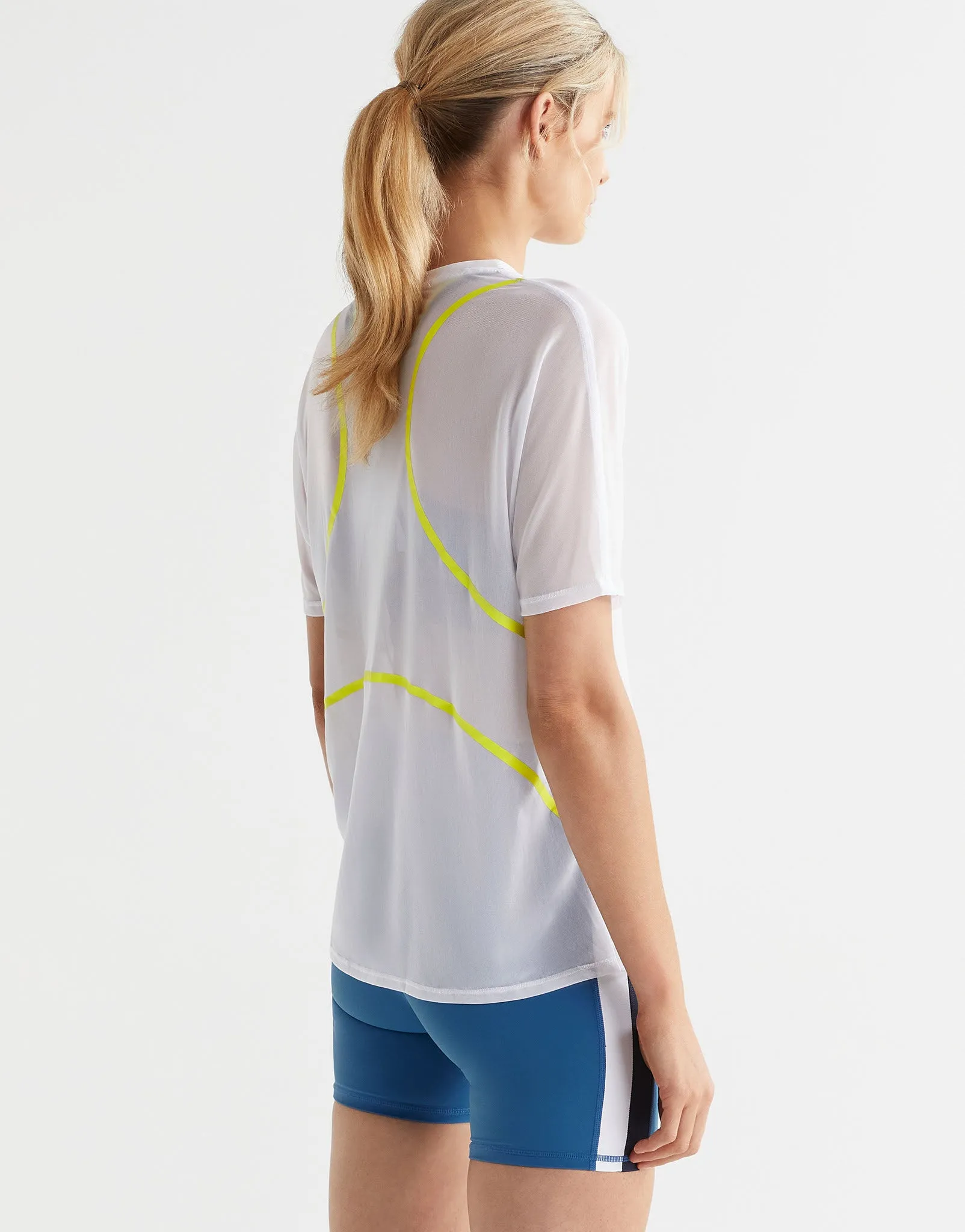 Heidi Sports Tee - White, Lime