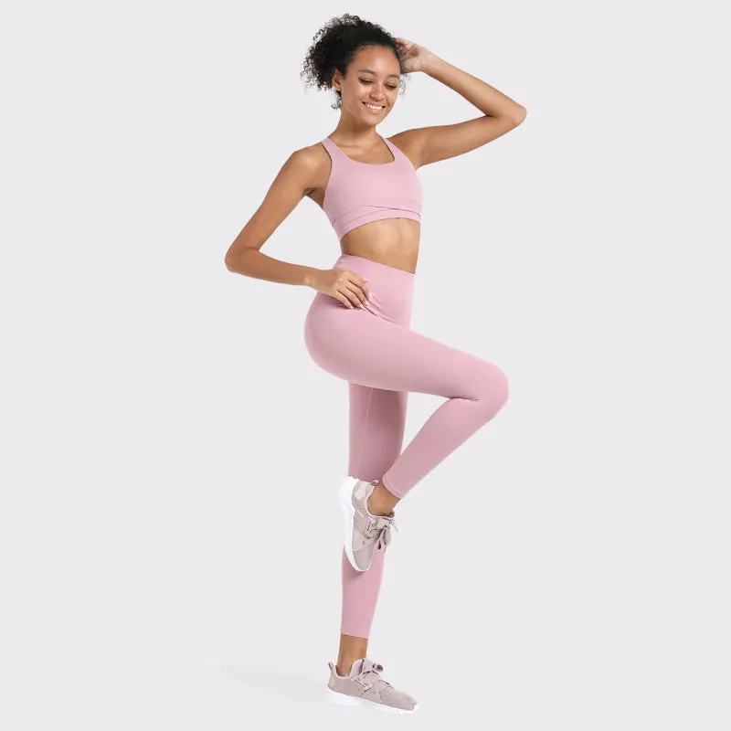 High Impact Sports Bra Yoga Full Length Workout Legging Activewear Women Yoga Set
