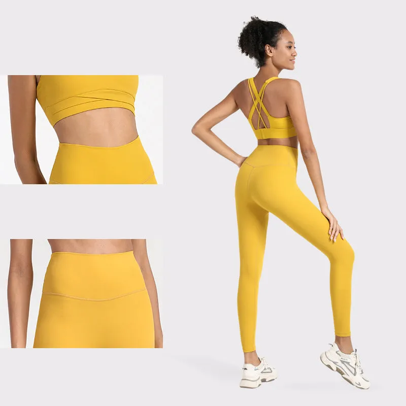 High Impact Sports Bra Yoga Full Length Workout Legging Activewear Women Yoga Set