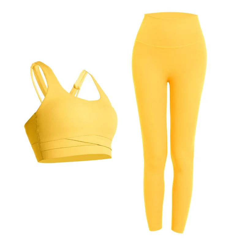 High Impact Sports Bra Yoga Full Length Workout Legging Activewear Women Yoga Set