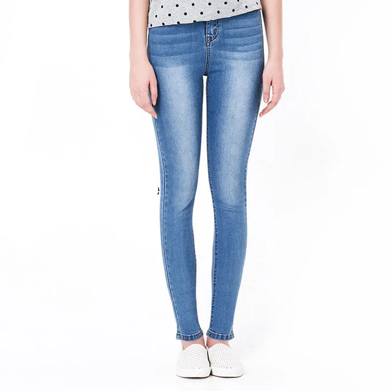 High Waist jeans High Elastic plus size Women Jeans woman femme washed casual skinny pencil Denim pants