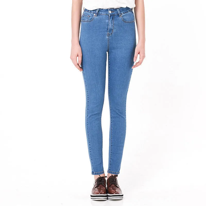High Waist jeans High Elastic plus size Women Jeans woman femme washed casual skinny pencil Denim pants