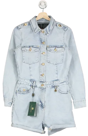 Holland Cooper Light Stone Wash Utility Playsuit UK 10