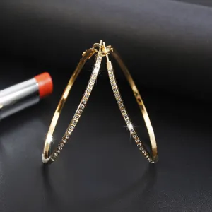 Hoop Earrings With Rhinestone Crystal