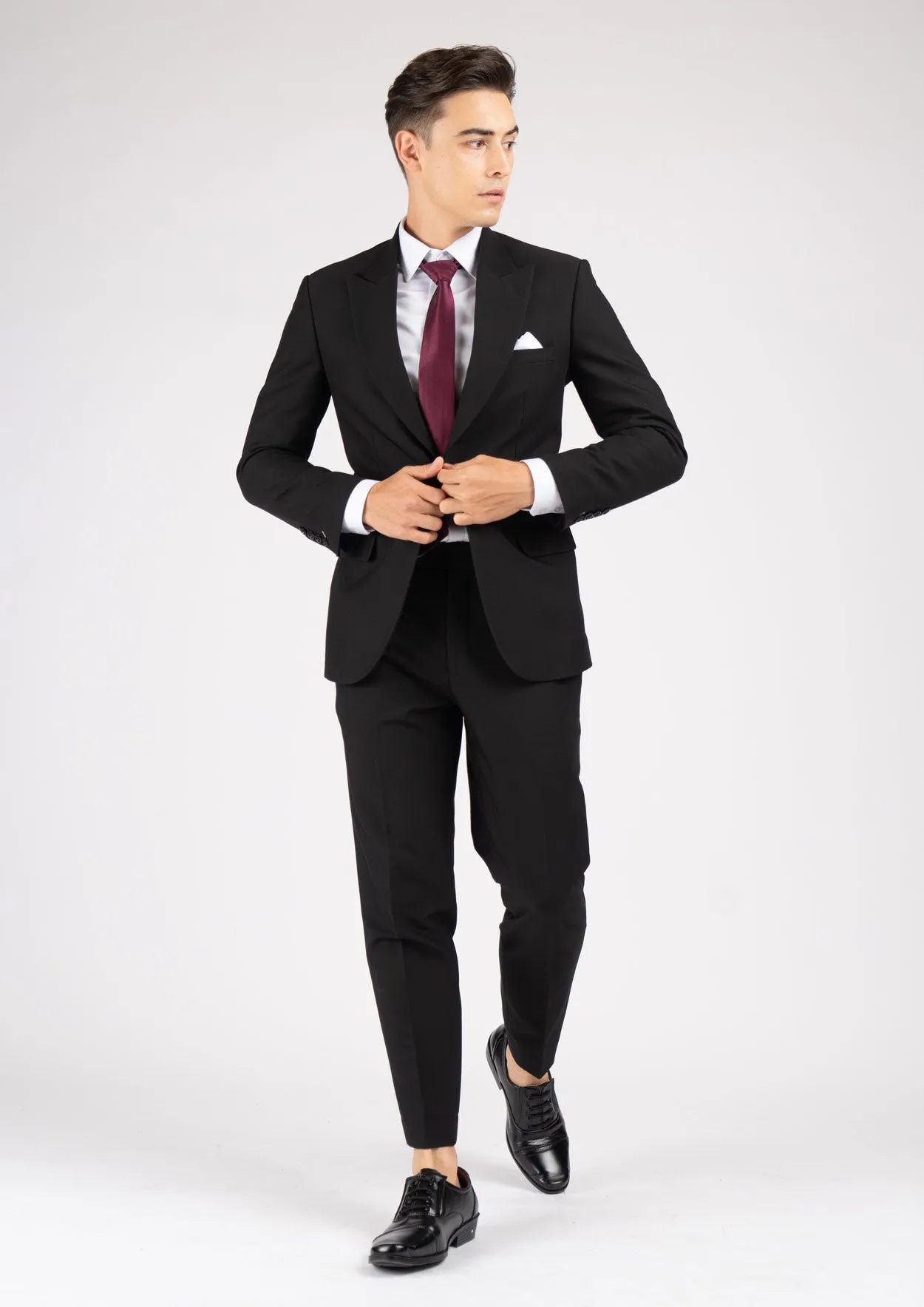 Hudson Midnight Black Stretch Suit
