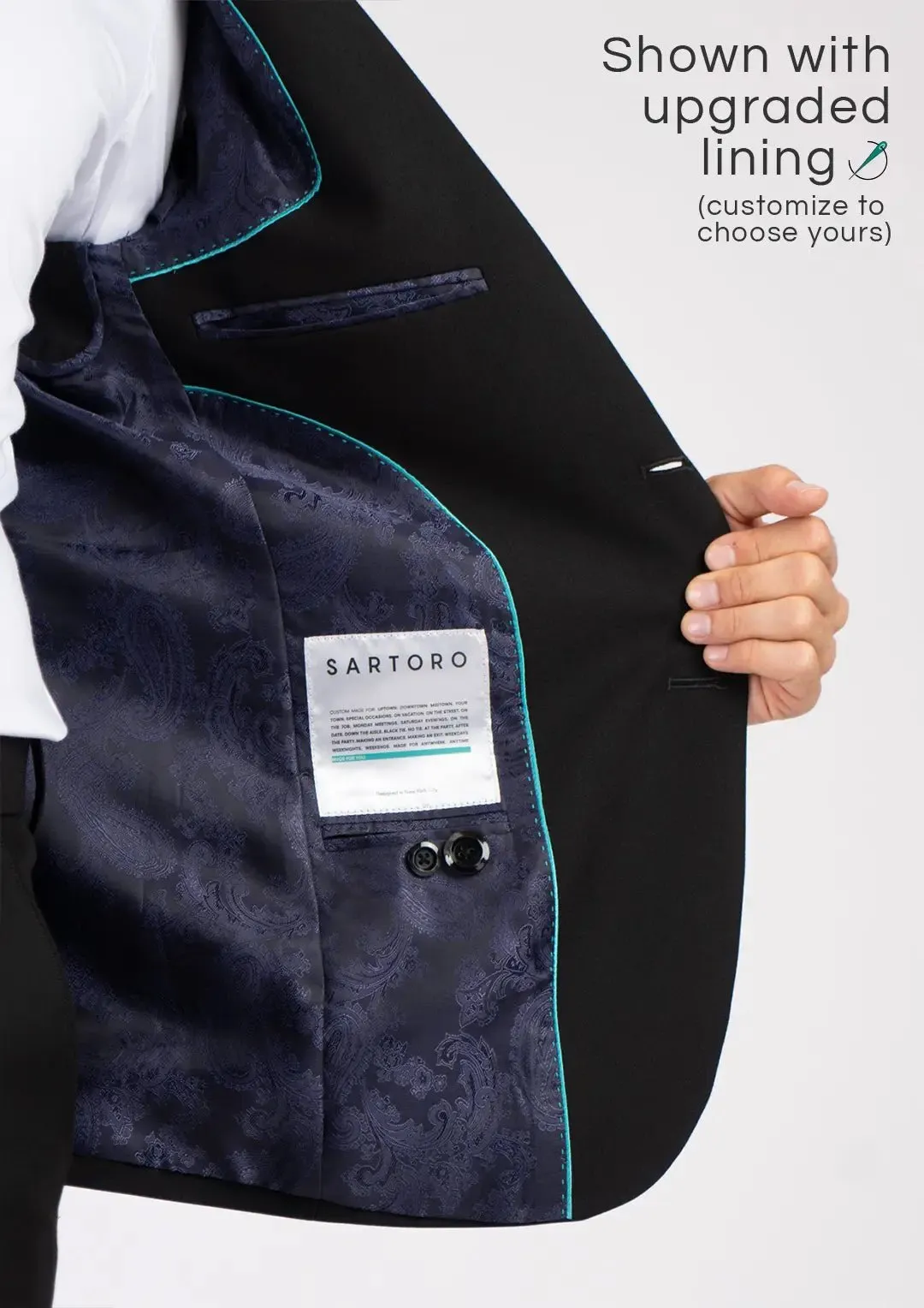 Hudson Midnight Black Stretch Suit