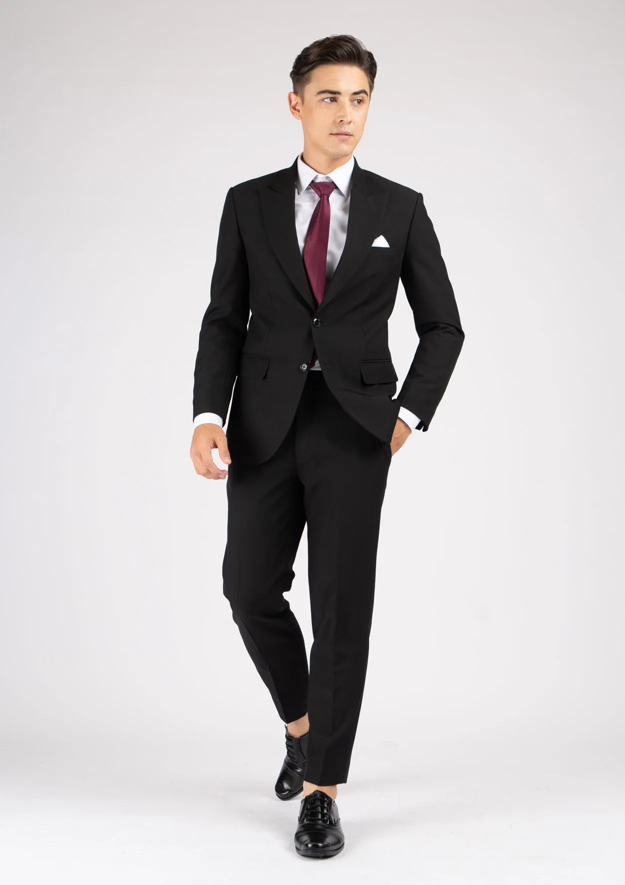 Hudson Midnight Black Stretch Suit