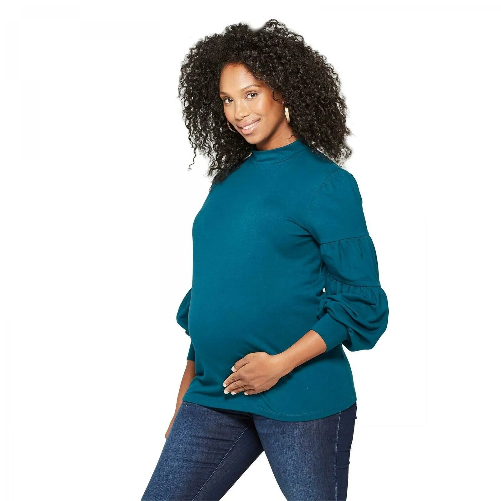 Isabel Maternity by Ingrid & Isabel Voluminous Long Sleeve French Terry Top