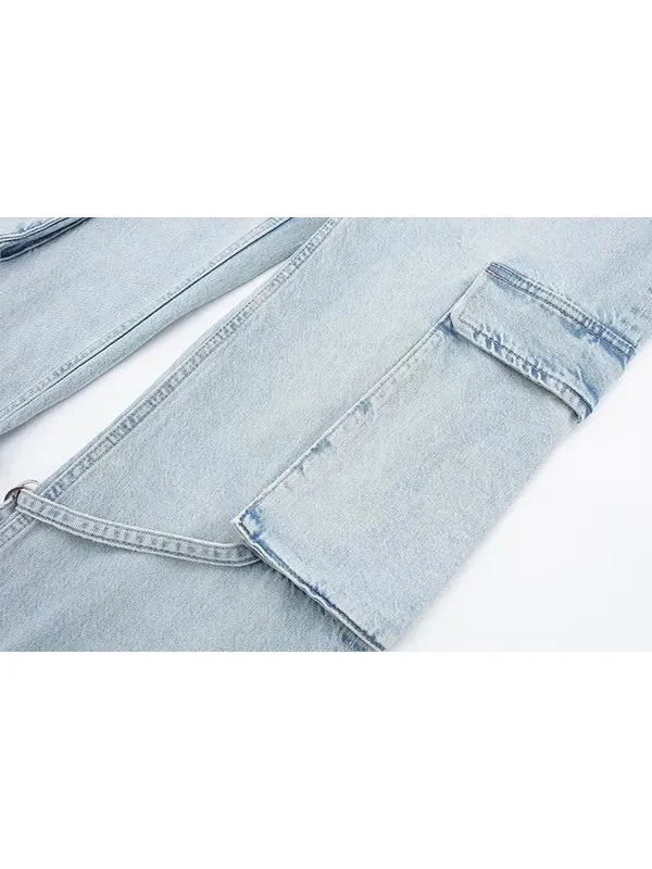 Jessamine l wide jeans with lace-up closure