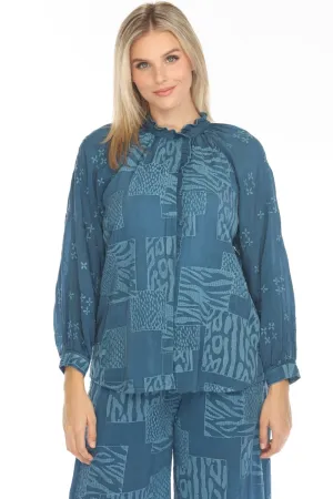 Johnny Was Molli Embroidered Button-Down Blouse C19924-O