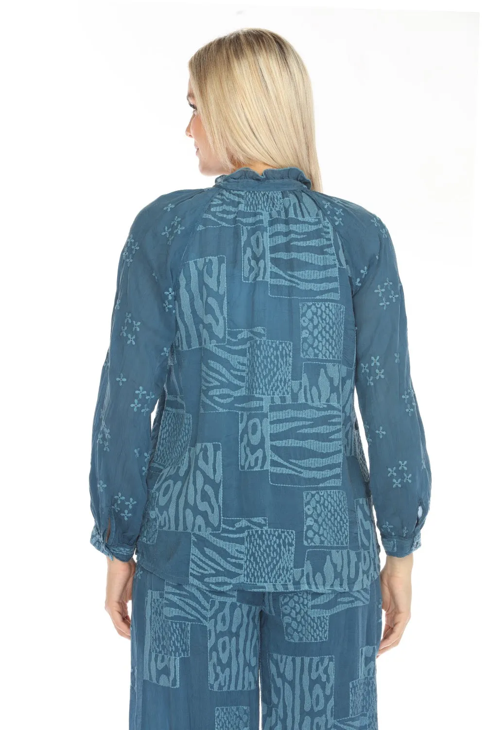 Johnny Was Molli Embroidered Button-Down Blouse C19924-O