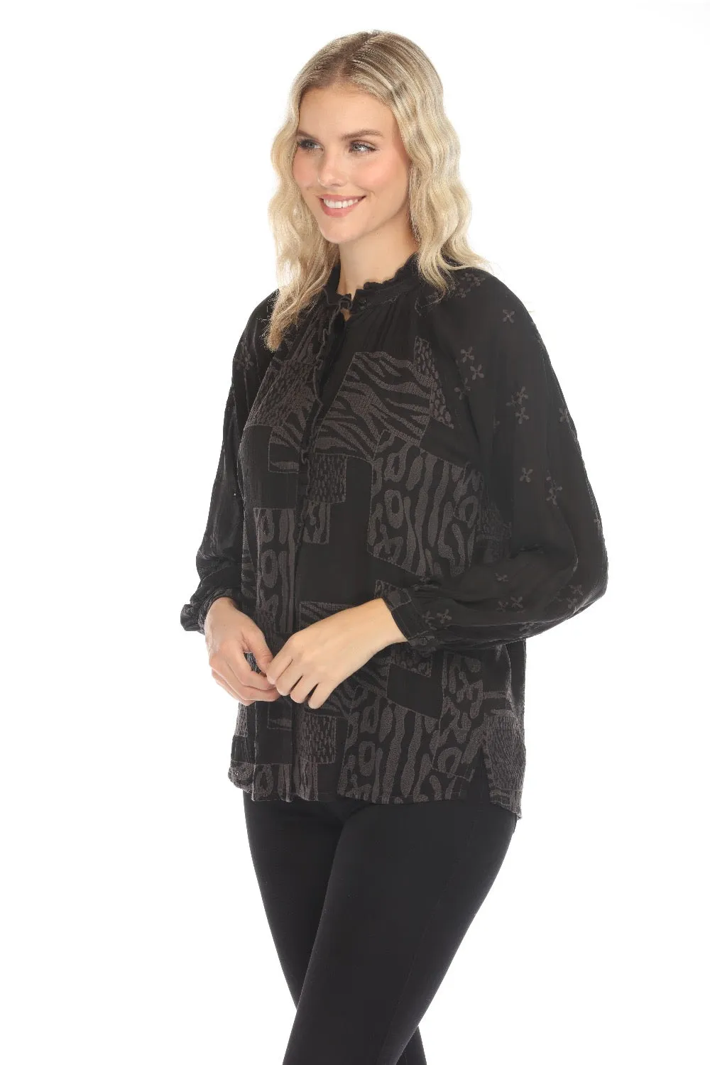 Johnny Was Molli Embroidered Button-Down Blouse C19924-O