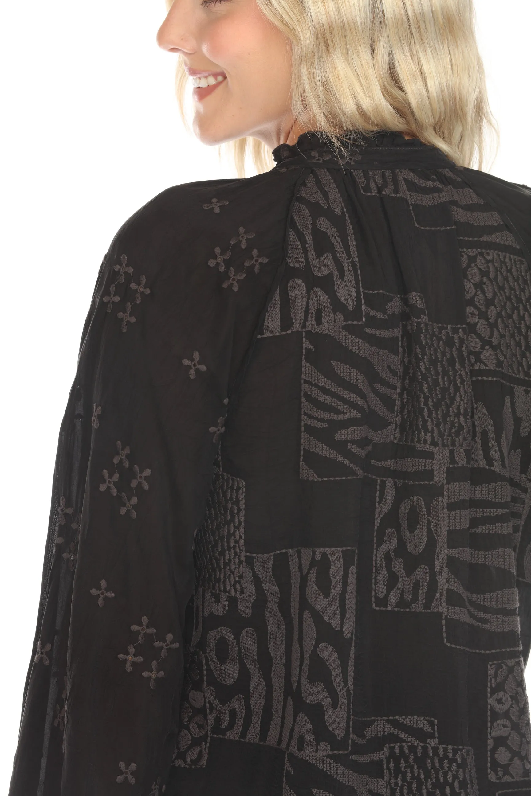 Johnny Was Molli Embroidered Button-Down Blouse C19924-O
