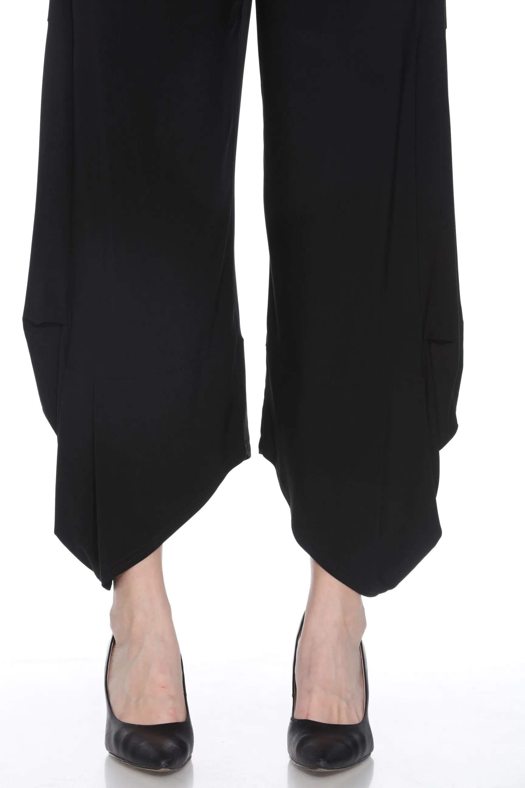 Joseph Ribkoff Black Asymmetric Hem Balloon Wide Leg Pants 243082