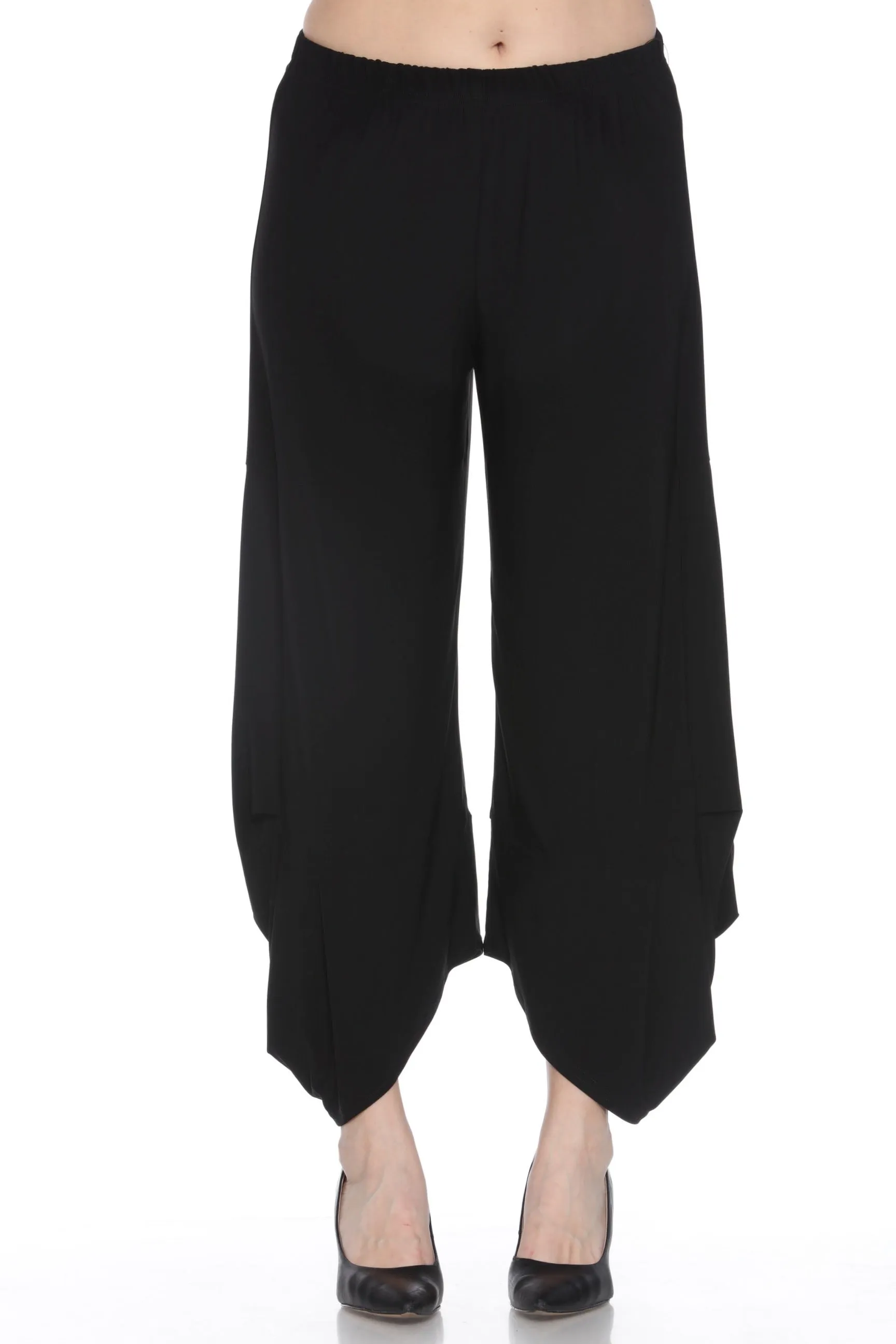 Joseph Ribkoff Black Asymmetric Hem Balloon Wide Leg Pants 243082