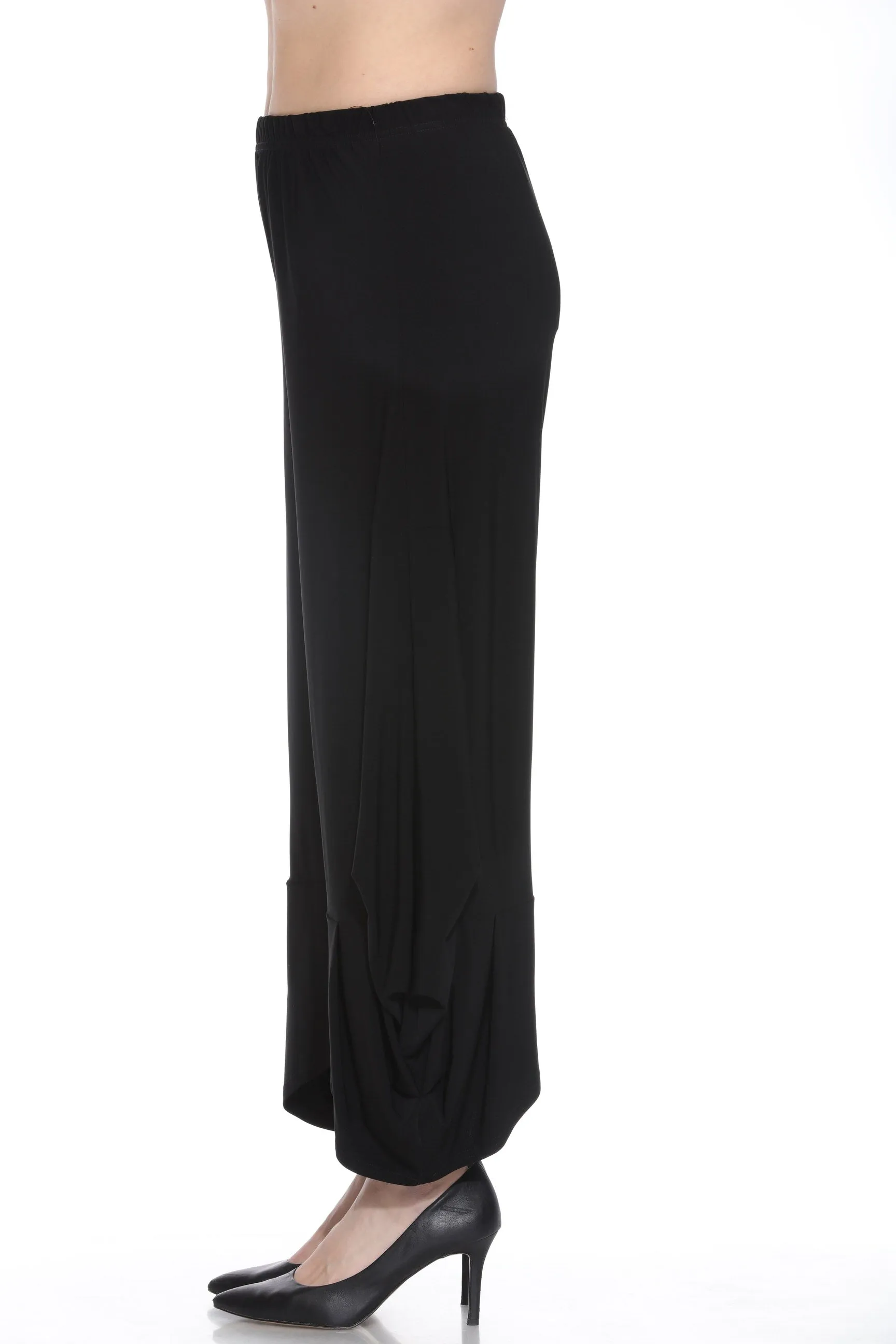 Joseph Ribkoff Black Asymmetric Hem Balloon Wide Leg Pants 243082