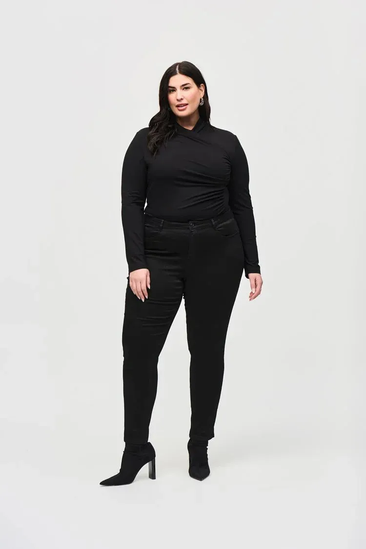 Joseph Ribkoff Classic Slim Foiled Print Denim Pant