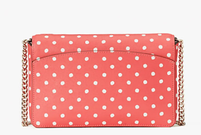 Kate Spade Spencer Dots Chain Wallet Chain Crossbody Clutch Peach Melba Multi