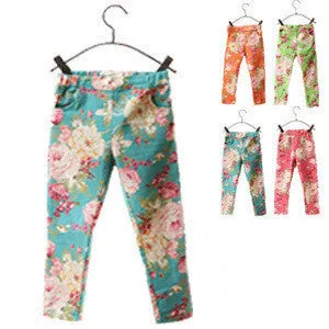 Kids Leggings Summer Girl Legging Floral Skinny Pencil Pants for Girls Children Pants