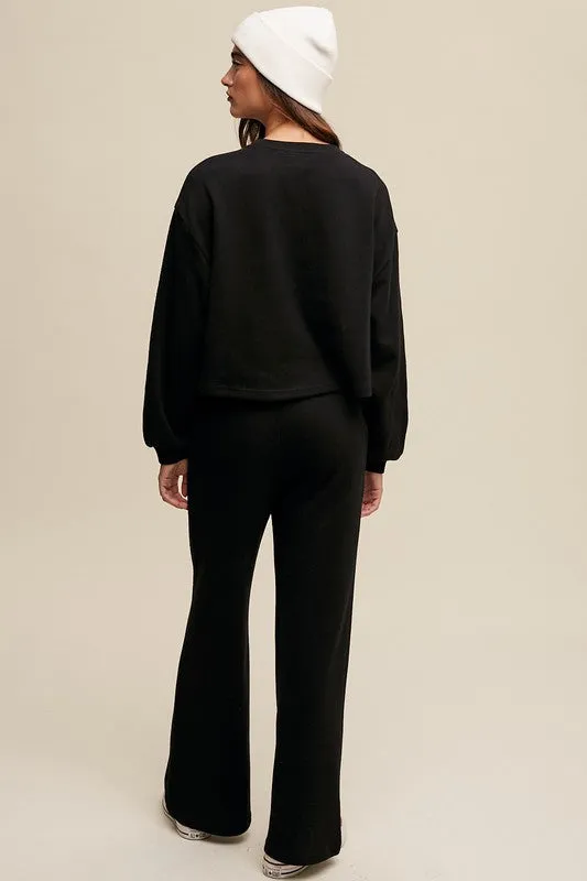 Knit Sweat Top and Pants Lounge Set (Various colors), Le Lis