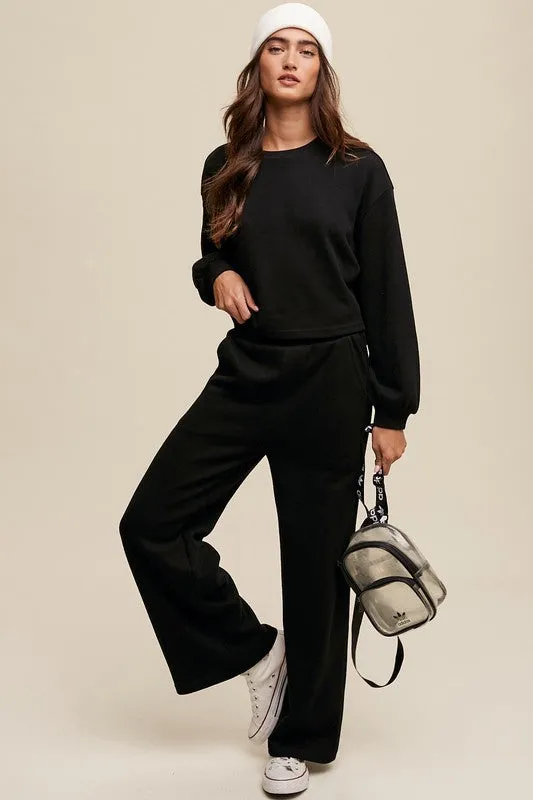 Knit Sweat Top and Pants Lounge Set (Various colors), Le Lis