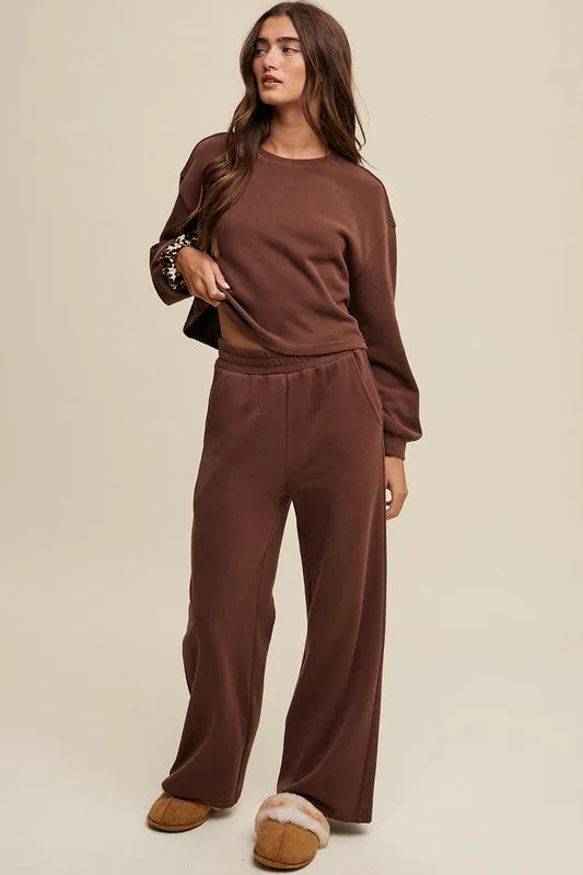 Knit Sweat Top and Pants Lounge Set (Various colors), Le Lis