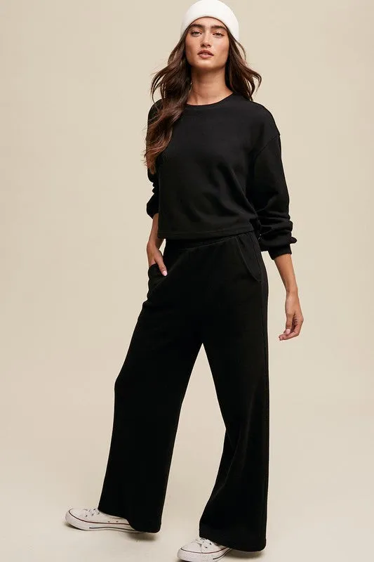 Knit Sweat Top and Pants Lounge Set (Various colors), Le Lis