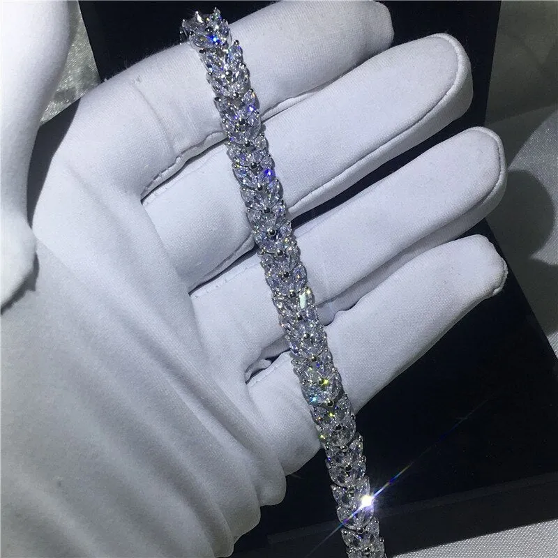 Lab Diamond Bangle Bracelet White Gold Wedding For Women Jewelry