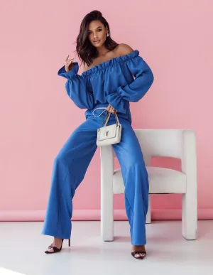 LaBalancia classic style blouse with trousers set