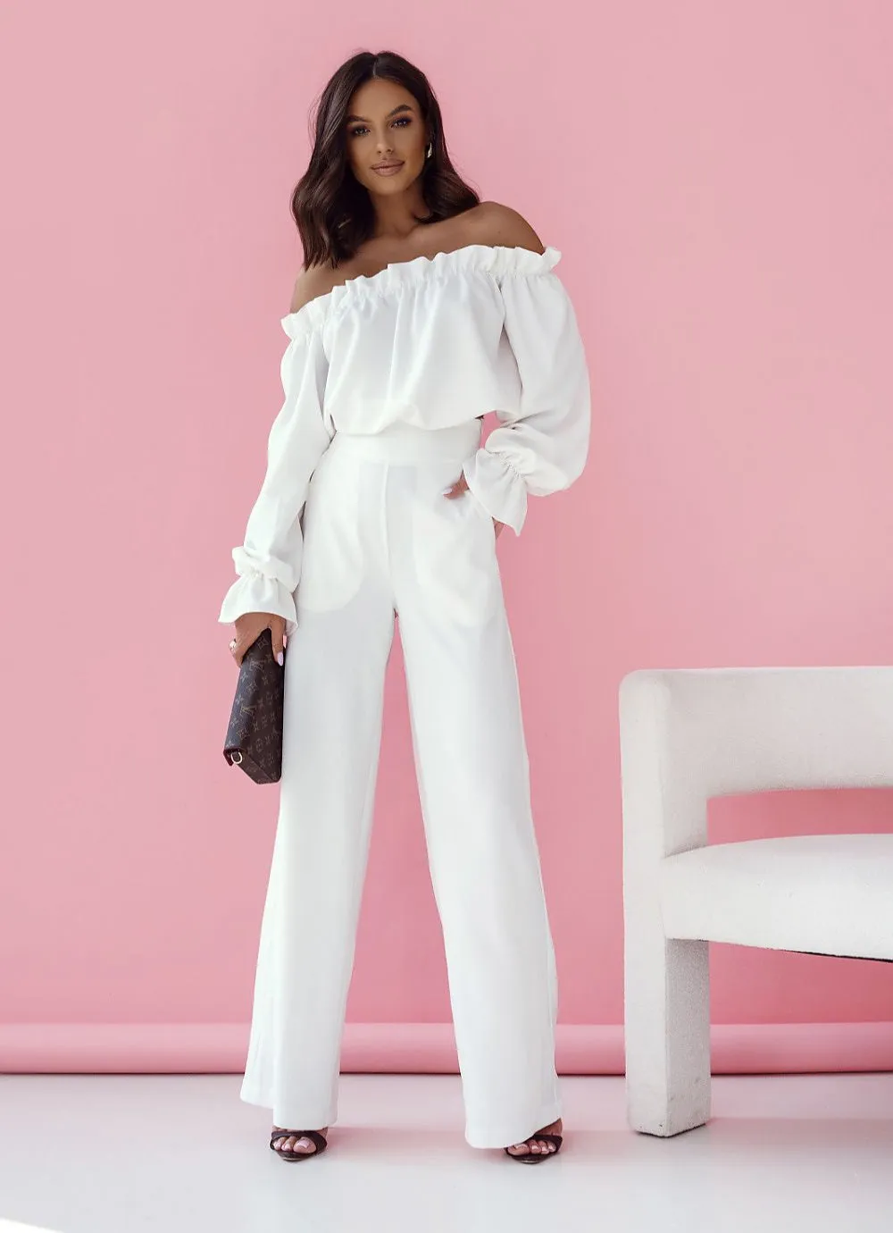 LaBalancia classic style blouse with trousers set