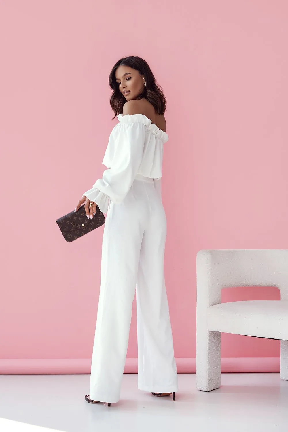 LaBalancia classic style blouse with trousers set