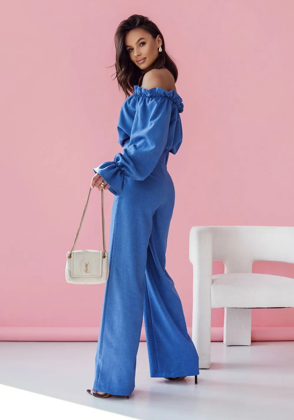 LaBalancia classic style blouse with trousers set
