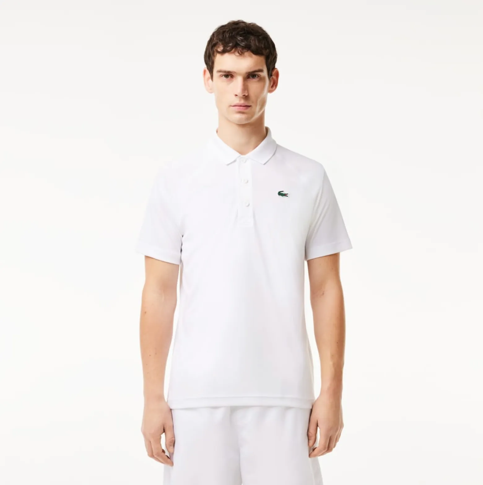 Lacoste Men's Sport Abrasion-Resistant Interlock Polo White