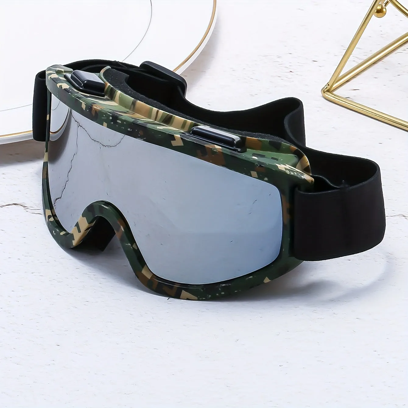 Large Frame Single-Layer Anti-Fog Windproof Outdoor Sports Glasses for Skiing
