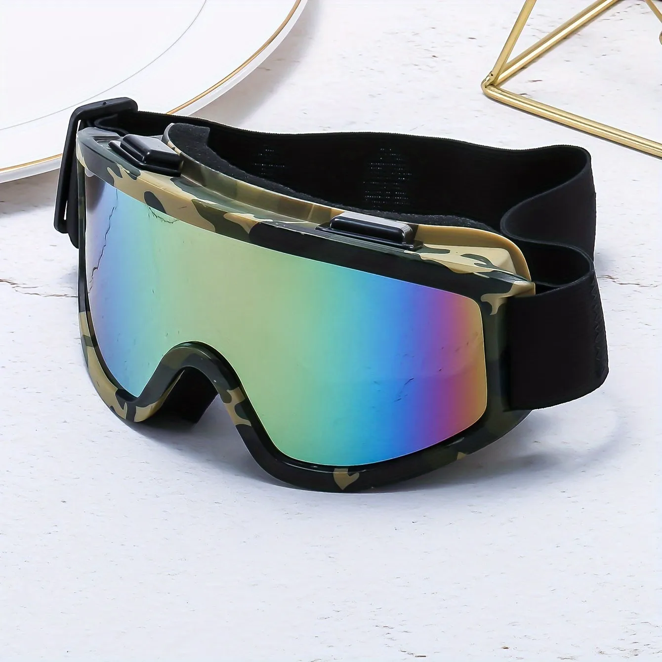 Large Frame Single-Layer Anti-Fog Windproof Outdoor Sports Glasses for Skiing