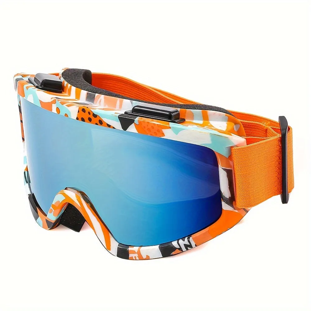 Large Frame Single-Layer Anti-Fog Windproof Outdoor Sports Glasses for Skiing