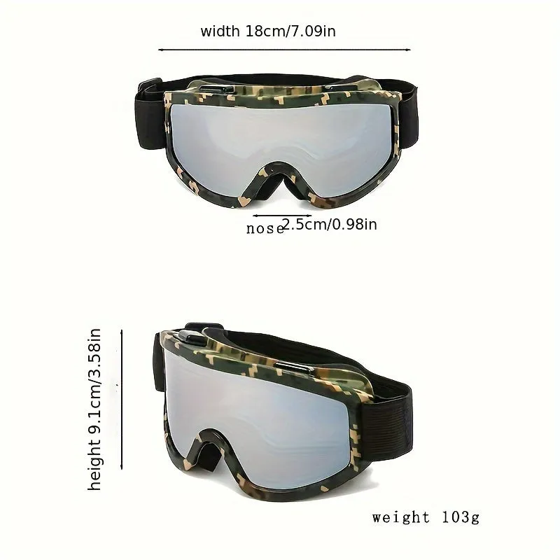Large Frame Single-Layer Anti-Fog Windproof Outdoor Sports Glasses for Skiing