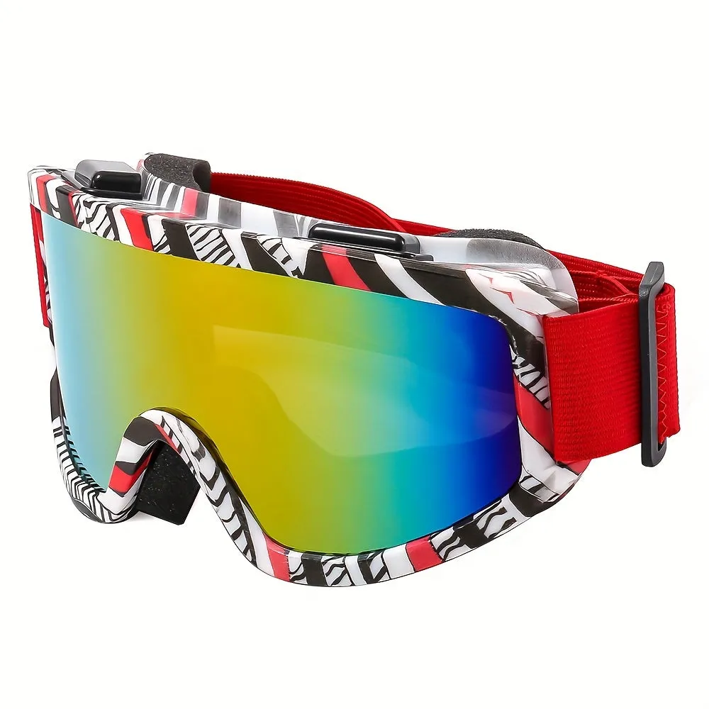 Large Frame Single-Layer Anti-Fog Windproof Outdoor Sports Glasses for Skiing
