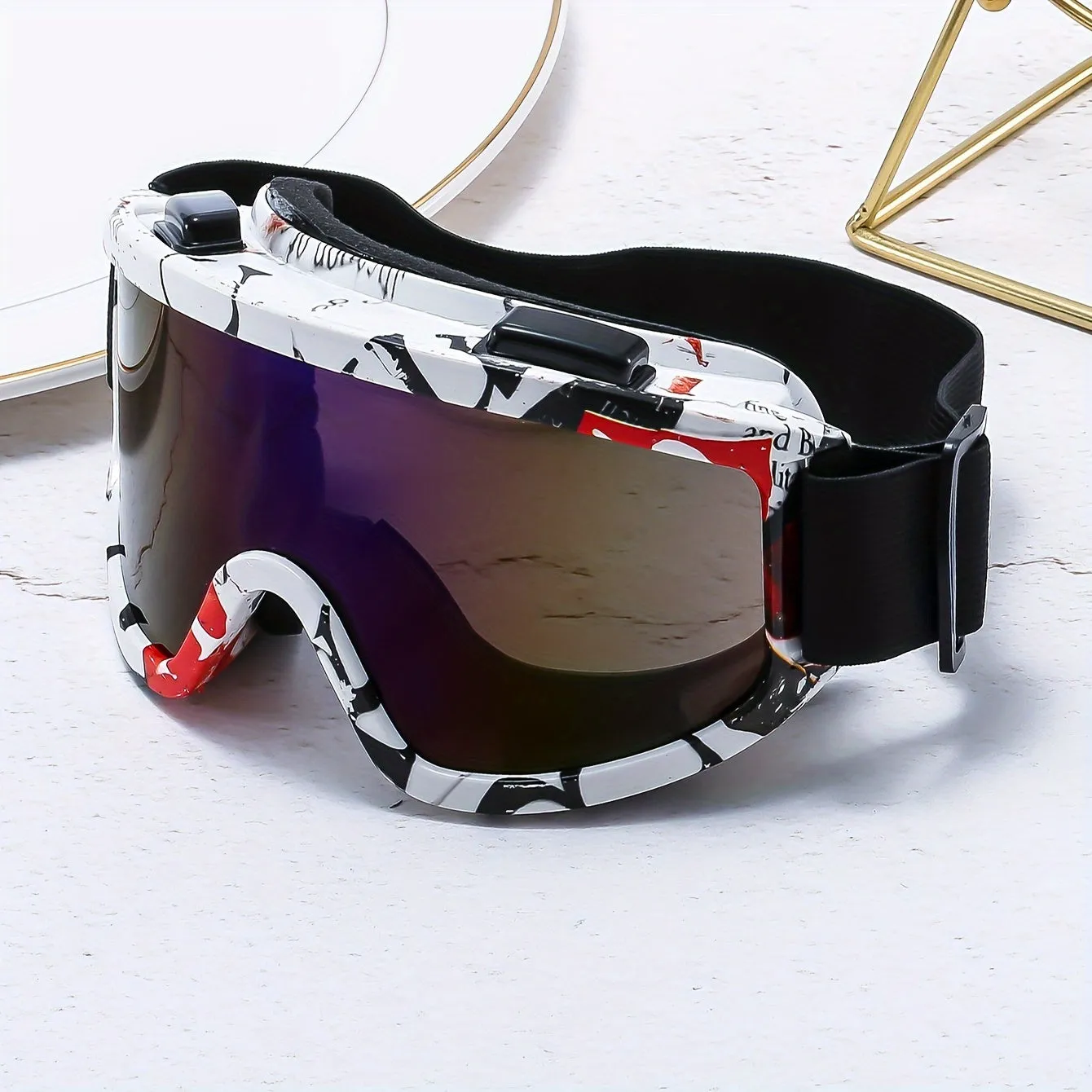 Large Frame Single-Layer Anti-Fog Windproof Outdoor Sports Glasses for Skiing