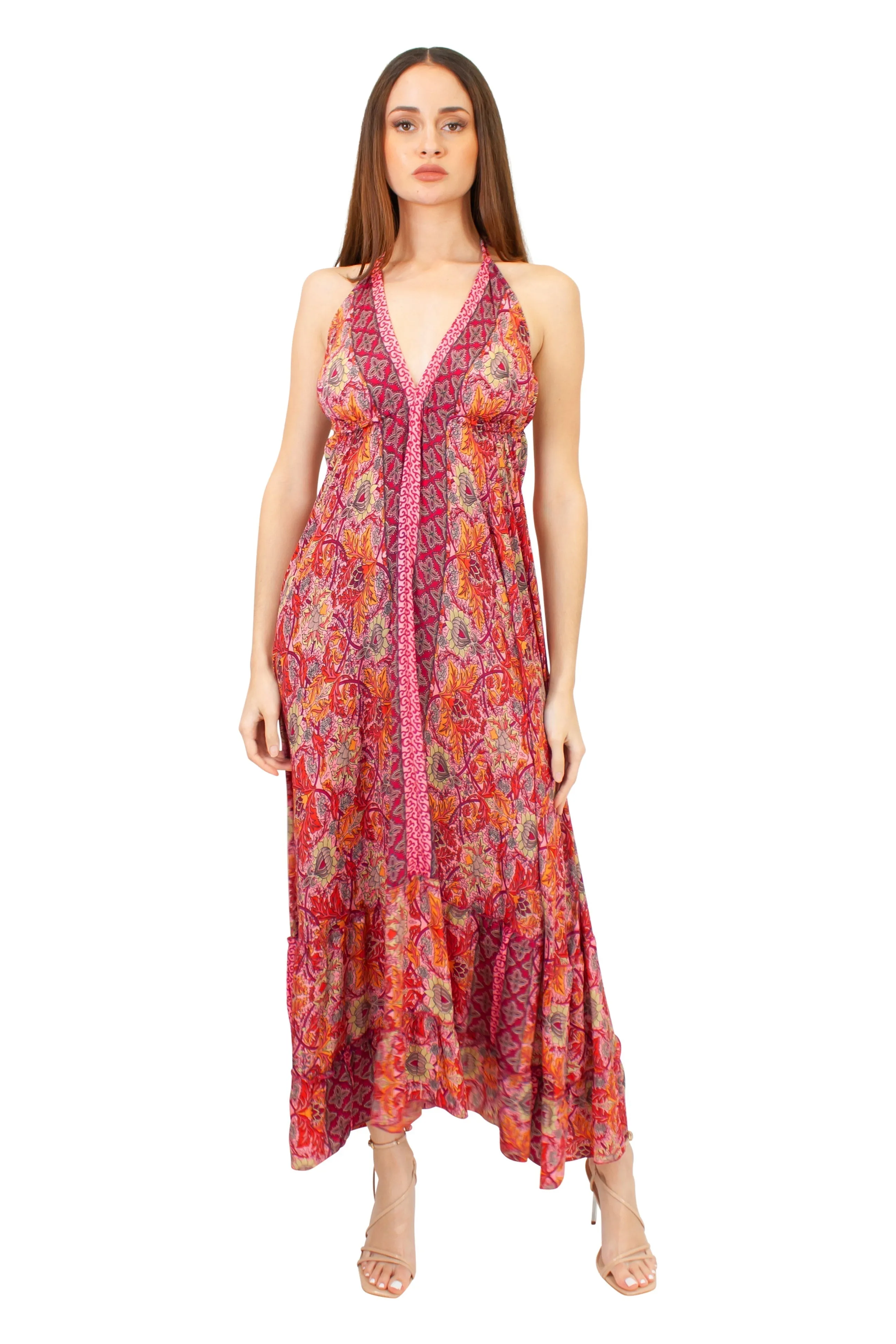 Lazy Daisy Adjustable halter dress in Turquoise (DK-5036S)