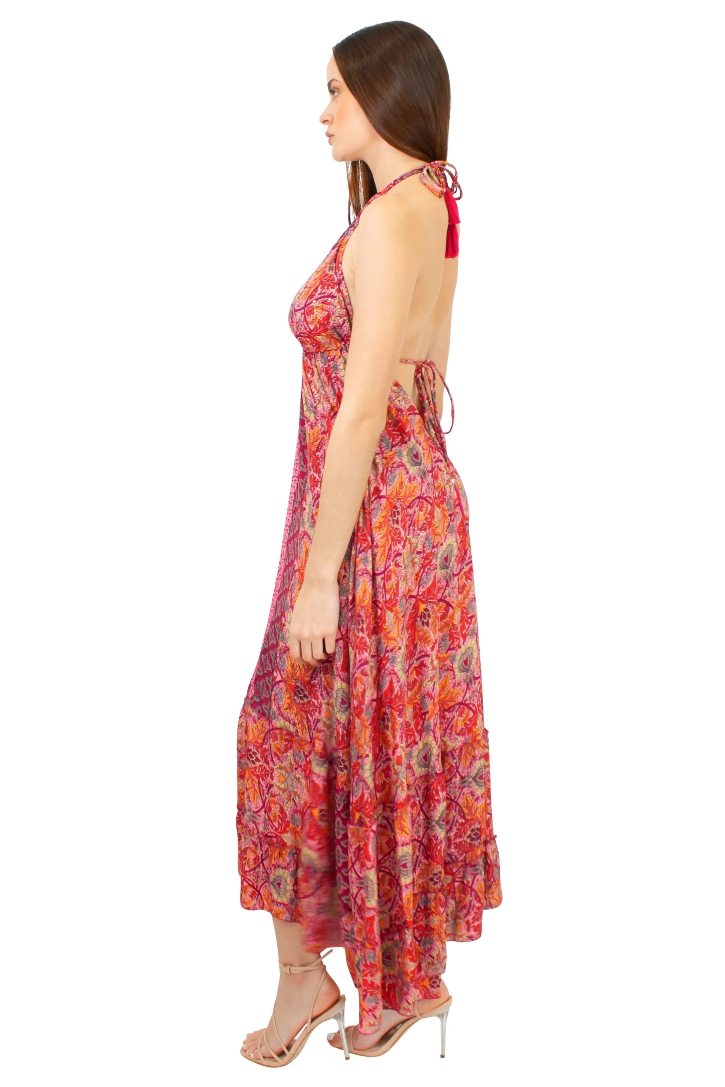 Lazy Daisy Adjustable halter dress in Turquoise (DK-5036S)