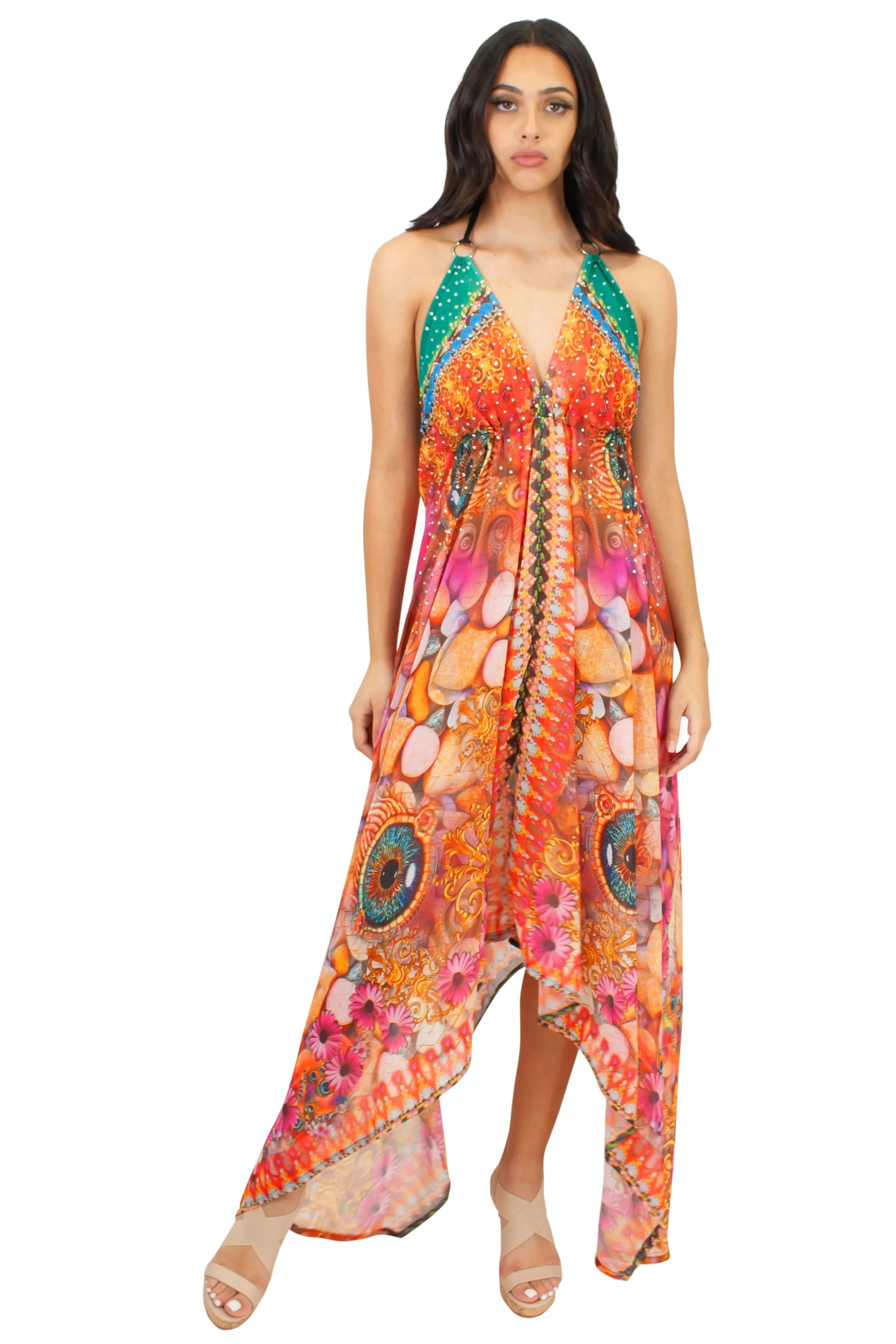 LD-104 Dress in Blue Mix