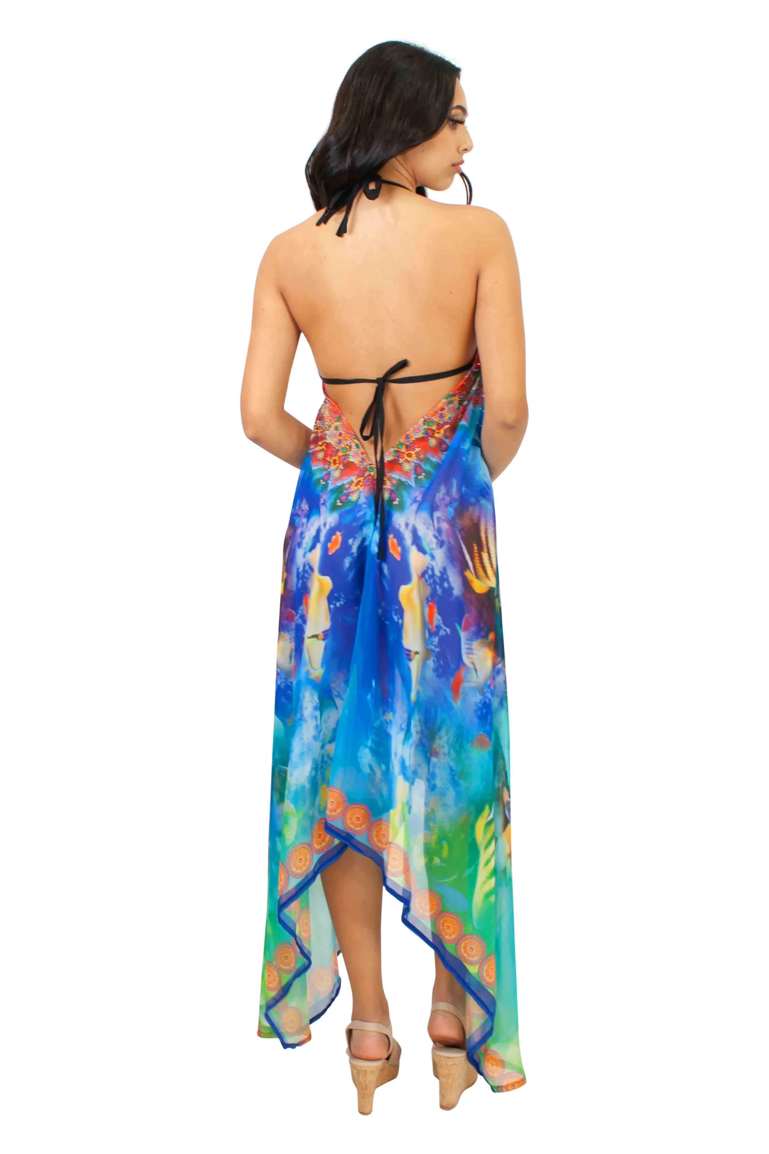 LD-104 Dress in Blue Mix