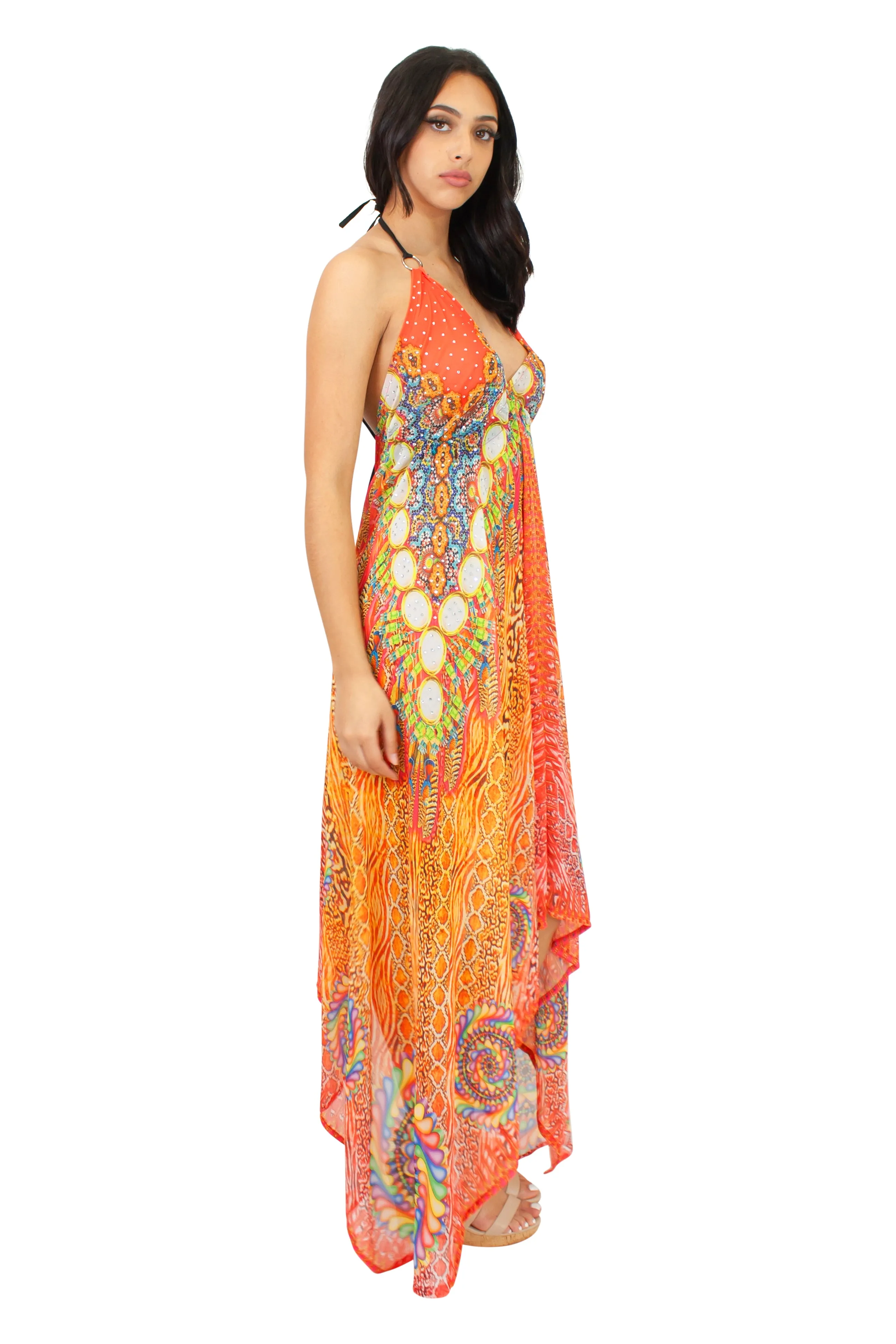 LD-104 Dress in Blue Mix