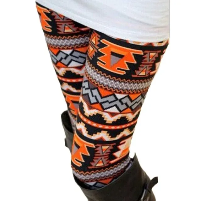 Leggings Pants Print High Waist Leggings Happy Christmas Party Long Pants Xmas Trousers