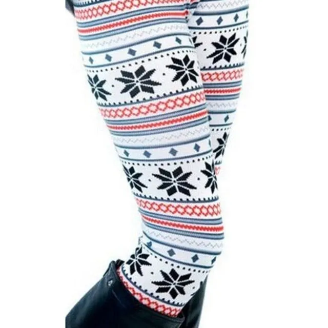 Leggings Pants Print High Waist Leggings Happy Christmas Party Long Pants Xmas Trousers