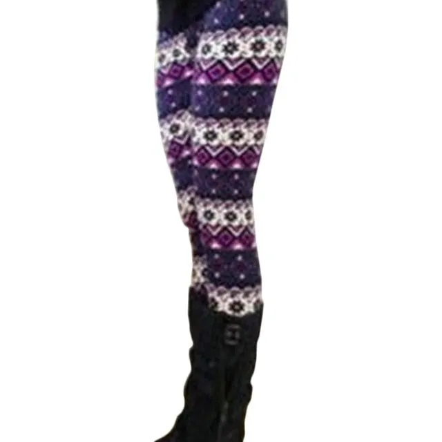 Leggings Pants Print High Waist Leggings Happy Christmas Party Long Pants Xmas Trousers