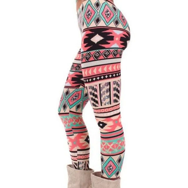 Leggings Pants Print High Waist Leggings Happy Christmas Party Long Pants Xmas Trousers