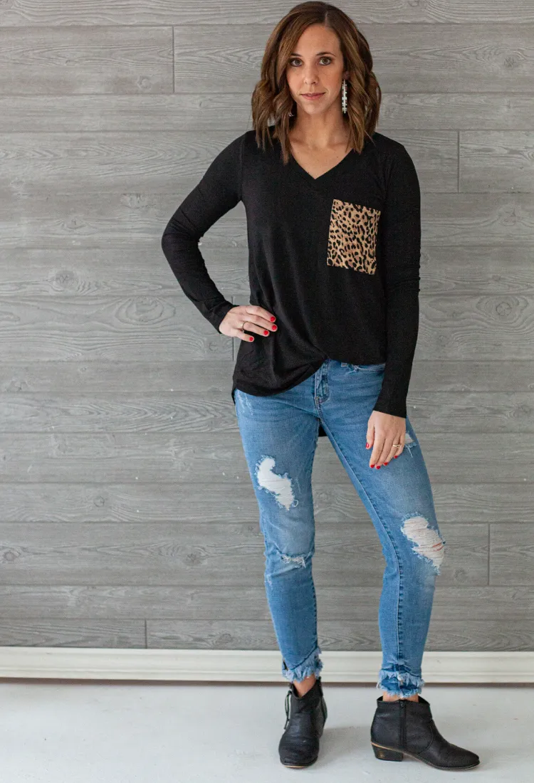 Leopard Pocket Top